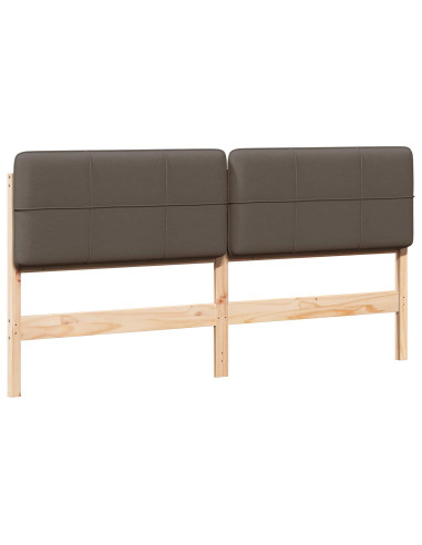 Testiera imbottita Marrone e taupe 180 cm Pino massello