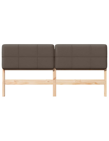 Testiera imbottita Marrone e taupe 180 cm Pino massello