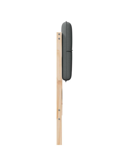 Testiera imbottita Marrone e Grigio Chiaro 135 cm Pino massello