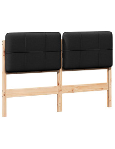 Testiera imbottita Marrone e Nero 120 cm Pino massello 2