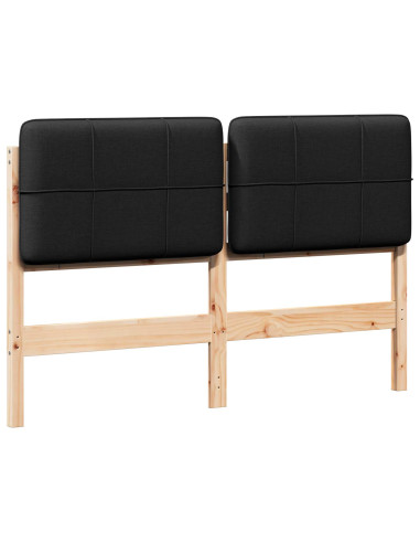 Testiera imbottita Marrone e Nero 120 cm Pino massello