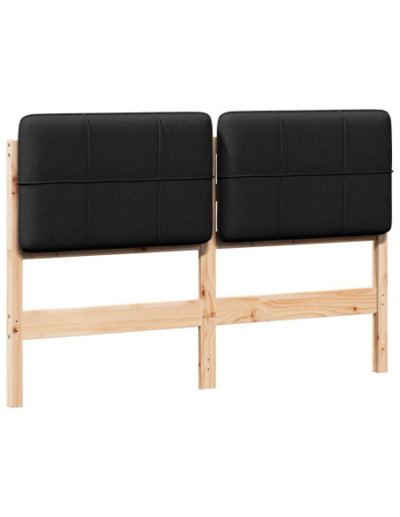 Testiera imbottita Marrone e Nero 120 cm Pino massello