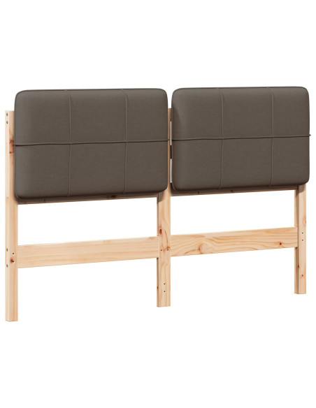 Testiera imbottita Marrone e taupe 120 cm Pino massello