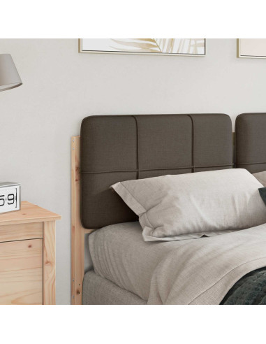 Testiera imbottita Marrone e taupe 120 cm Pino massello