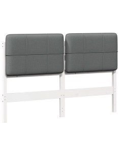 Testiera imbottita Bianco e grigio chiaro 120 cm Pino massello 2