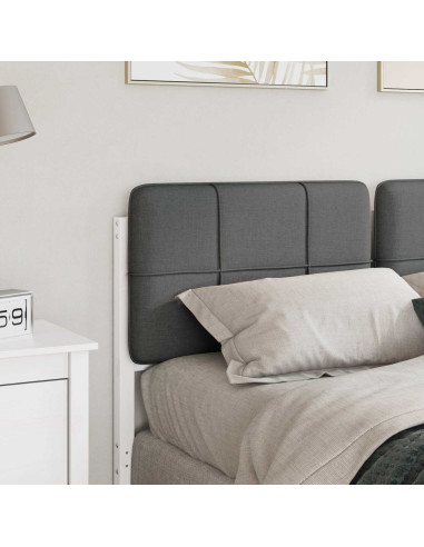Testiera imbottita Bianco e grigio chiaro 120 cm Pino massello