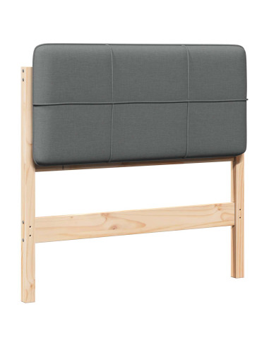 Testiera imbottita Marrone e Grigio Chiaro 100 cm Pino massello