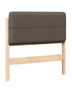 Testiera imbottita Marrone e taupe 100 cm Pino massello 2