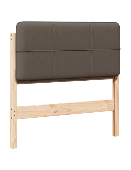 Testiera imbottita Marrone e taupe 100 cm Pino massello