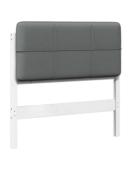 Testiera imbottita Bianco e grigio chiaro 100 cm Pino massello