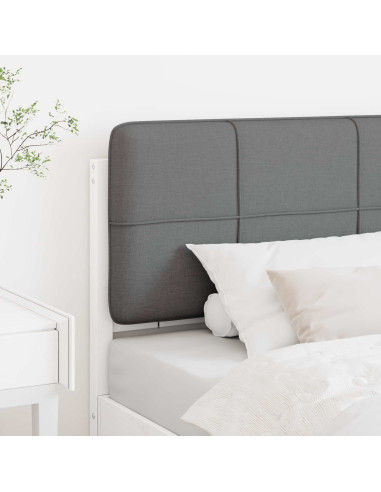 Testiera imbottita Bianco e grigio chiaro 100 cm Pino massello