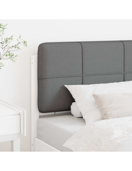 Testiera imbottita Bianco e grigio chiaro 100 cm Pino massello