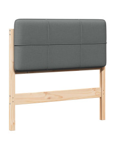Testiera imbottita Marrone e Grigio Chiaro 90 cm Pino massello 2