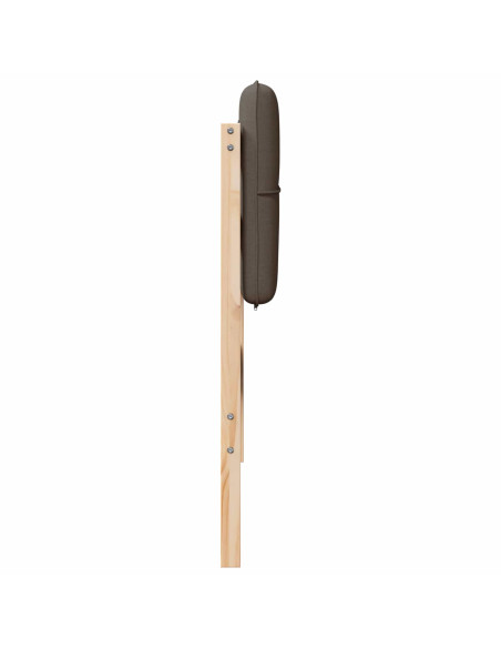 Testiera imbottita Marrone e taupe 90 cm Pino massello