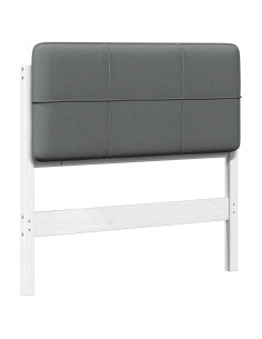 Testiera imbottita Bianco e grigio chiaro 90 cm Pino massello 2