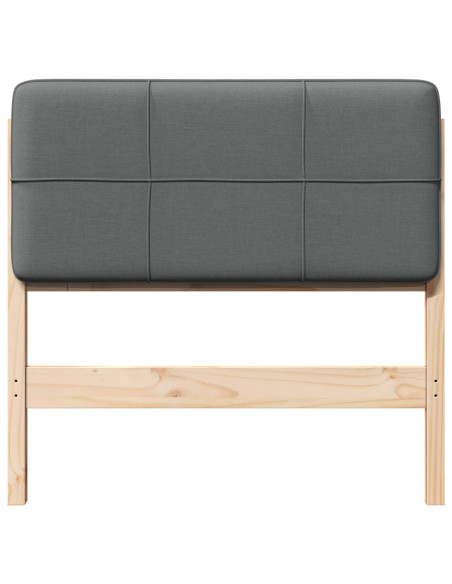 Testiera imbottita Marrone e Grigio Chiaro 75 cm Pino massello