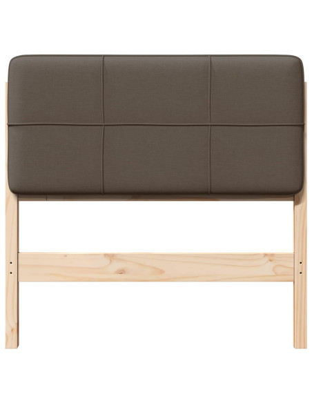 Testiera imbottita Marrone e taupe 75 cm Pino massello