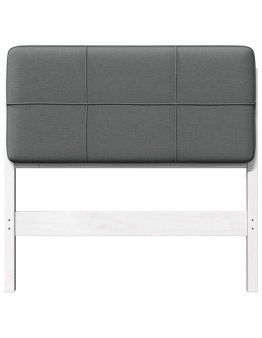 Testiera imbottita Bianco e grigio chiaro 75 cm Pino massello