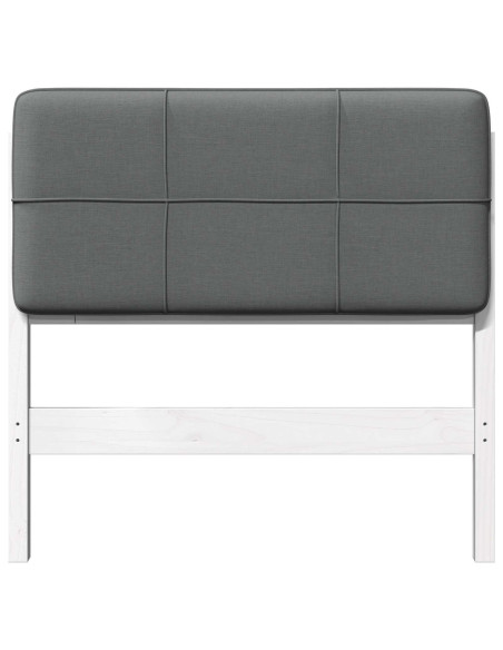 Testiera imbottita Bianco e grigio chiaro 75 cm Pino massello