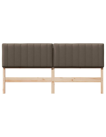Testiera imbottita Marrone e taupe 200 cm Pino massello