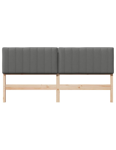 Testiera imbottita Marrone e Grigio Chiaro 180 cm Pino massello
