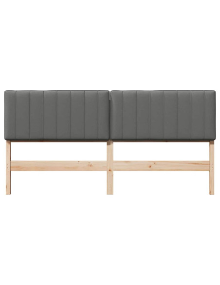 Testiera imbottita Marrone e Grigio Chiaro 180 cm Pino massello
