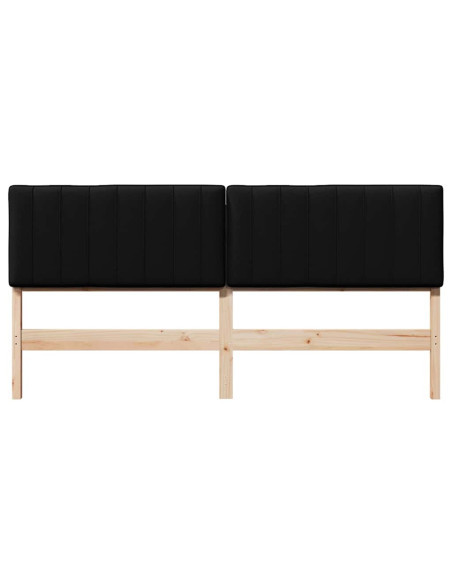 Testiera imbottita Marrone e Nero 180 cm Pino massello