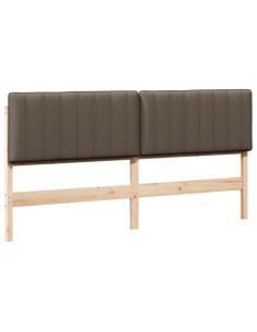 Testiera imbottita Marrone e taupe 180 cm Pino massello 2