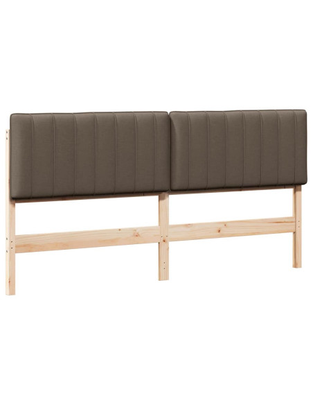 Testiera imbottita Marrone e taupe 180 cm Pino massello