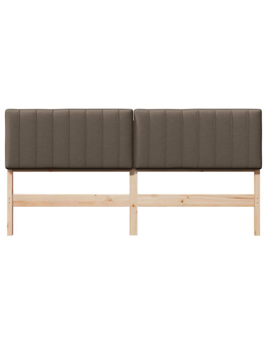 Testiera imbottita Marrone e taupe 180 cm Pino massello