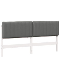 Testiera imbottita Bianco e grigio chiaro 180 cm Pino massello 2