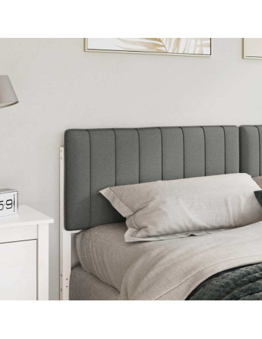 Testiera imbottita Bianco e grigio chiaro 180 cm Pino massello