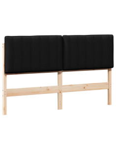 Testiera imbottita Marrone e Nero 160 cm Pino massello 2