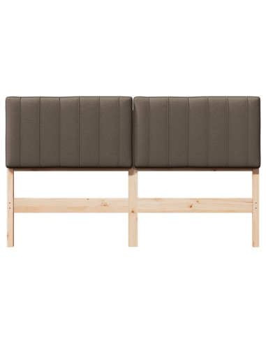 Testiera imbottita Marrone e taupe 160 cm Pino massello