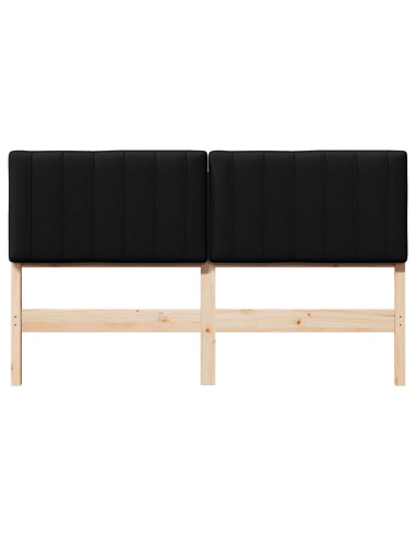 Testiera imbottita Marrone e Nero 150 cm Pino massello
