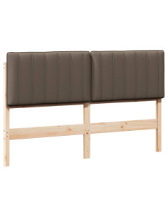 Testiera imbottita Marrone e taupe 150 cm Pino massello 2