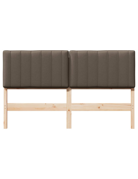 Testiera imbottita Marrone e taupe 150 cm Pino massello