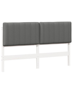 Testiera imbottita Bianco e grigio chiaro 150 cm Pino massello 2