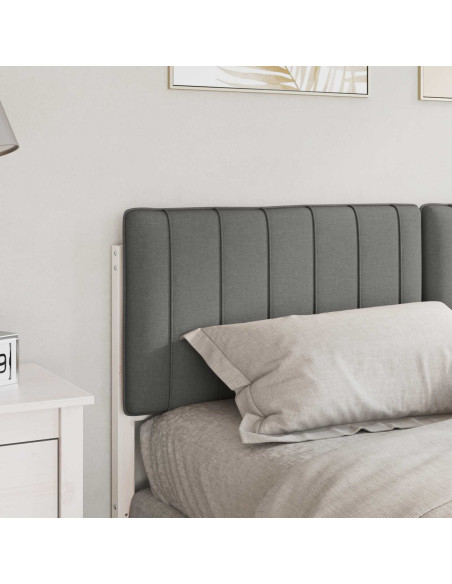 Testiera imbottita Bianco e grigio chiaro 150 cm Pino massello