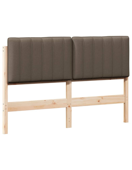 Testiera imbottita Marrone e taupe 140 cm Pino massello