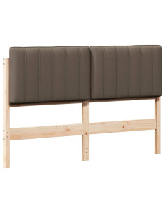 Testiera imbottita Marrone e taupe 135 cm Pino massello 2