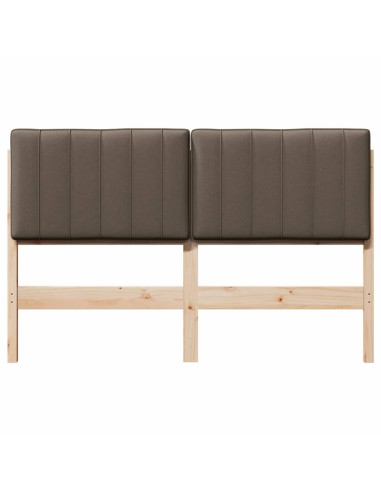 Testiera imbottita Marrone e taupe 135 cm Pino massello