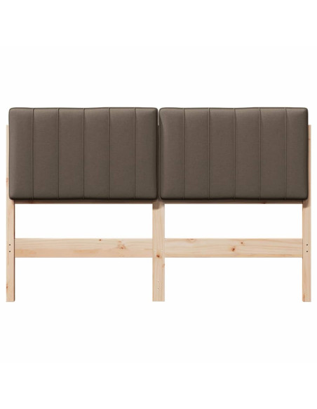 Testiera imbottita Marrone e taupe 135 cm Pino massello