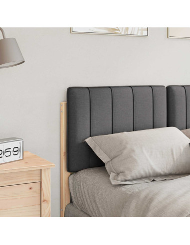 Testiera imbottita Marrone e grigio scuro 120 cm Pino massello