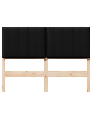 Testiera imbottita Marrone e Nero 120 cm Pino massello