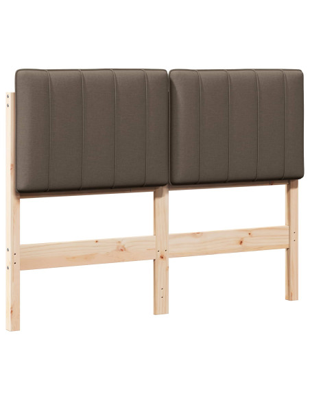Testiera imbottita Marrone e taupe 120 cm Pino massello
