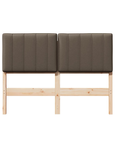 Testiera imbottita Marrone e taupe 120 cm Pino massello