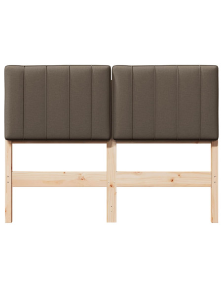Testiera imbottita Marrone e taupe 120 cm Pino massello