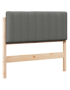 Testiera imbottita Marrone e Grigio Chiaro 100 cm Pino massello 2