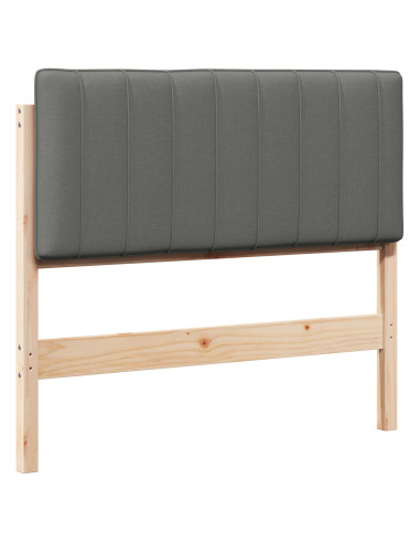 Testiera imbottita Marrone e Grigio Chiaro 100 cm Pino massello